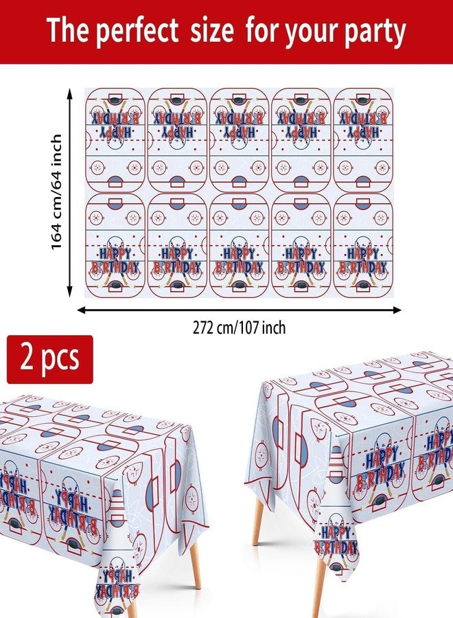 Grencian مجموعة لوازم حفلات الهوكي من غرينسيان، 98 قطعة، تتضمن أطباقًا ومناديل وشوكًا ومفرش طاولة للاستخدام مرة واحدة، مثالية لحفلات أعياد ميلاد الأولاد ومحبي الهوكي، وتزيين الحفلات ذات الطابع الرياضي. - Image 2